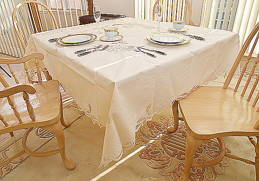 Festive Tablecloth 70" Square. Canterburg Pearl color